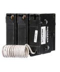 Heavy-Duty 100 Amp 120 240 Volt MP-T Double-Pole Circuit Breaker With 120 Volt Shunt Trip, UL Listed, external side view