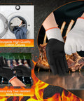 BBQ Gloves Set With 50 Disposable Nitrile Gloves And 2 Reusable Cotton Liners For Cooking Food Prep Powder Latex Free Heat Resistant Grilling Barbecue Smoking Like A Pro For Men XLarge shown on hands near food and washing machine