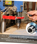 Top Mounted Router Bit Bearing Replacement Kit For Woodworking, Pro Grade Precision Milling being installed with wrench