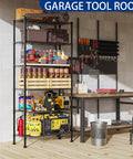 Heavy Duty Wire Storage Rack With Adjustable Shelves Built Like A Tank For Laundry Room Kitchen Pantry Closet Organization Solid Metal Shelf Unit Organize Home Setup Zero Drama In Sleek Black in garage tool room setup