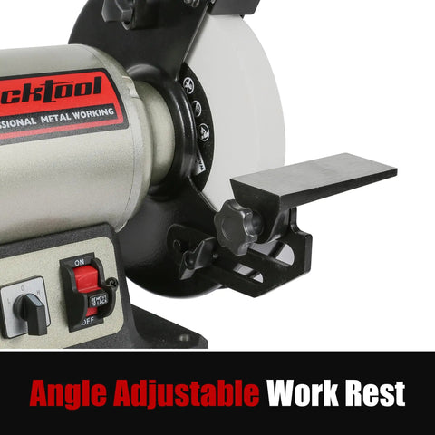 Badass 1/2 Horsepower Dual Speed Bench Grinder Buffer Combo with angle adjustable work rest and control panel.
