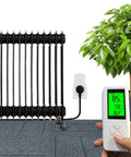 Wireless Thermostat Outlet With Digital Temperature Controller For Cooling And Heating Plug In And Remote Control visible