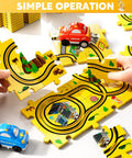 Puzzle Racer Car Track Set for Kids Ages 3 to 6 With 48 Pieces and 2 Cars, 6 Road Signs, Buildable Tracks for Creative Play