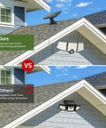 Comparison of outdoor solar lights with separate solar panel vs integrated panel for better energy absorption on house roof.