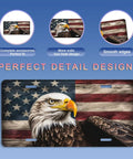 American Flag Eagle License Plate Cover Dope Rust Proof Stainless Steel Car Tag showing detailed eagle and flag design