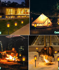 Outdoor Solar Torch Lights With Lit Flickering Flame For Garden Decor 20.5 Inch Tall 12 LED Waterproof Torches in various settings