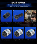 Orion Motor Tech exhaust pipe expander kit with storage case; expands exhaust pipe from 1-5/8 in to 4-1/4 in