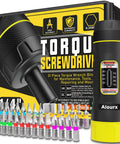 Torque Screwdriver Set With 31-Piece S2 Steel Bits, 10-80 Inch-Pounds Torque Range, 1/4 Inch Drive Wrench Kit