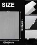 2 Pack Clear Aquarium Fish Tank Dividers With Heavy Duty Suction Cups Cuttable Plastic Mesh Grid For Breeding And Fry Segregation Dead Simple Diy Setup Smooth Sailing Layouts 10 By 13 Inches size dimensions displayed