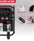 8,200 Watt Dual Fuel Portable Generator With 322cc OHV Engine, CO Sensor, and included accessories