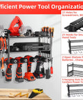Heavy Duty Power Tool Organizer Wall Shelf For Drill Storage Rack And Tool Box Keeps Hand And Power Tools Within Reach