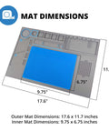 Removable Heat Resistant Silicone Soldering Mat With Magnetic Parts Tray, Hardware Grid And Electronic Project Organizers dimensions