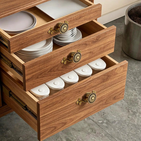Gold Brass Cabinet Knobs Set Dope Retro Mushroom Drawer Pulls With Backplates Boss Dresser Handles For Kitchen Cabinets Cupboards Wardrobes Easy Install 8 Pack Classic Charm on wooden drawers