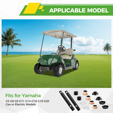 King Pin And Bushing Kit For Golf Carts G2 G8 G9 G11 G14 G16 G19 G20 1985-2001 Gas Or Electric Models Easy Install Durable Beefy Replacement Part Built For Smooth Steering And Long Lasting Performance. Fits Yamaha G2-G20 carts, front suspension parts