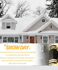 Snowy house exterior with 12.8 Inch LED Outdoor Rectangle Wall Sconce Light Two Pack Dope Black Exterior Flood Light installation.