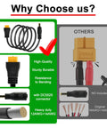 XT60 To DC 8mm Charging Cable 5 Ft 14AWG With XT60 Female To DC7909 Male And DC5525 Adapter Dual DC Outputs benefits