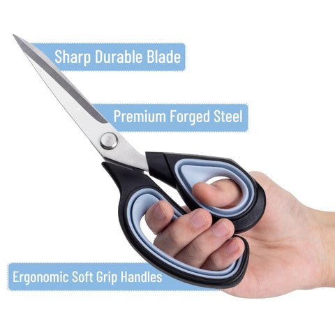 Premium Tailor Scissors 9.5 Inch Heavy Duty Stainless Steel For Fabric, Sewing, Quilting And Alterations With Ergonomic Soft Grip Handle