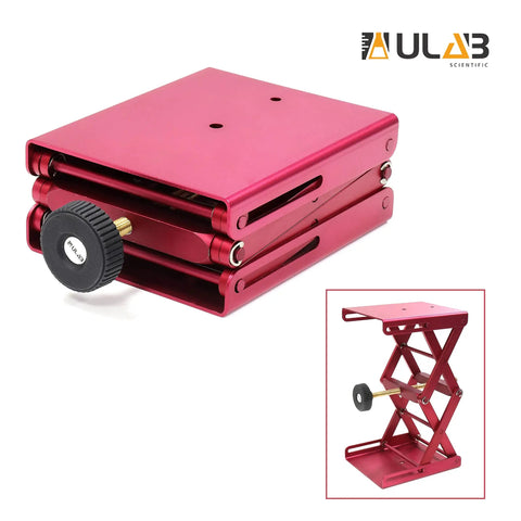 Heavy Duty Aluminum Lab Jack Platform Lift Table With 4.8 By 5.5 Inch Platform Adjustable Height From 2.3 To 9.5 Inches