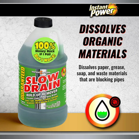 Slow Drain Build Up Remover With Bacterial Enzyme Formula That Destroys Organic Matter Ends Slow Drains In Sinks Tubs Showers