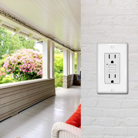 10 Pack Outdoor GFCI Outlets With Self Test, Weatherproof Tamper Resistant Duplex Receptacles, ETL Listed, WR TR Ground Fault Circuit Interrupter, Includes Wall Plate, White