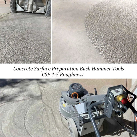 Beefed-Up 45 Pin Bush Hammer Replacement Heavy-Duty Roller for Frankfurt STI HTC Husky Walk-Behind Floor Grinders in use