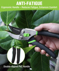 Bypass Pruning Shears 8.5 Inch With Non Slip Grip Handle, Pro Grade Garden Clippers Made from High Carbon Steel in use on plant