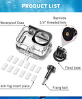 Waterproof Case For Osmo Action 6 Camera With Anti Fog Underwater Housing, Full Metal Frame, Quick Release Lock, 60M Depth