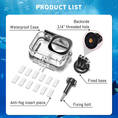 Waterproof Case For Osmo Action 6 Camera With Anti Fog Underwater Housing, Full Metal Frame, Quick Release Lock, 60M Depth