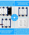 Installation steps of 1/2-Inch Double Outlet Box Extender For 2-Gang Electrical Boxes Blue Receptacle Extender With Four Mounting Screws Expands Space For Outlets And Switches Ideal For Home Improvement