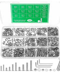 1005 Pc M2 M2.5 M3 Metric Screw Set With Nuts And Bolts Heavy Duty Flat Head Hex Socket Countersunk Screws Stainless Steel Hardware Kit With Washers