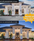 2-Pack Dusk To Dawn Outdoor Wall Lights With Sensor And Seeded Glass on house porch showcasing auto on/off functionality.
