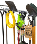 36 Inch Heavy Duty Wall Mounted Tool Organizer Rack For Garage And Garden Holds Up To 250 Lb 4 PVC Coated Hooks