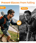 Waterproof Silicone Eyewear Cover With Sweat Proof Ear Grip For Ray Ban Meta Wayfarer before and after hiking use