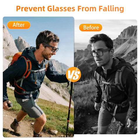 Waterproof Silicone Eyewear Cover With Sweat Proof Ear Grip For Ray Ban Meta Wayfarer before and after hiking use