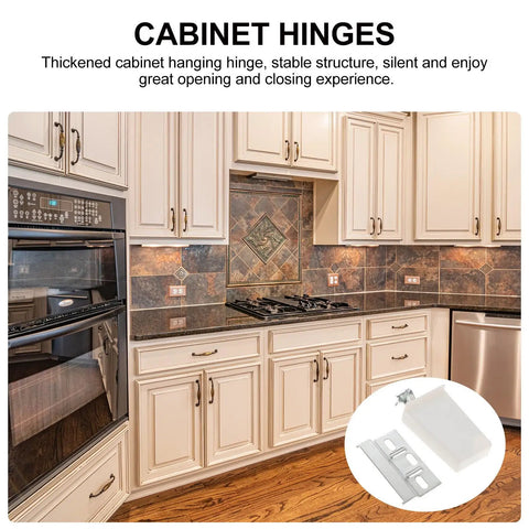Modern kitchen with inset showing 4 Pack Silver Cabinet Hinge Corner Braces Thickened ABS And Iron For Sturdy Cabinet Hanging Hardware