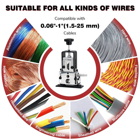 2 In 1 Drill Powered Wire Stripping Tool For Scrap Copper Recycling Automatic And Manual Modes For 0.06 to 1 Inch