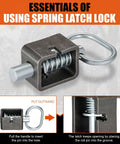 Bulletproof Spring Latch Lock For Utility Truck Trailers Weld On Heavy Duty Steel Assembly Universal Fit showing latch mechanism.