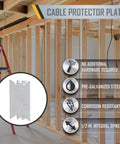 Go To Cable Protector Plate for Wood Studs 2-9/16 Inch Long Pack of 200 Pre Galvanized Steel on construction site