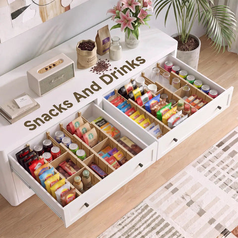 Hella Sturdy Bamboo Drawer Dividers Expandable Closet Organizers For Clothes Six Piece Dresser Sorter built tough, organizing snacks and drinks in drawers.