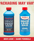 Radiator And Block Sealer 16 Oz For Permanent Leak Repair That Stops Radiator And Engine Block Leaks Safe Non Clogging Formula Works With Plastic Aluminum And Metal Cooling Systems Easy To Use