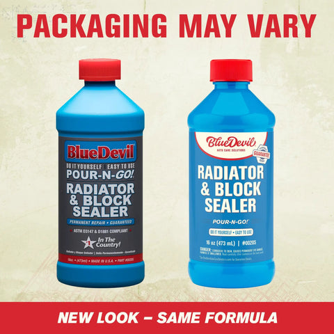 Radiator And Block Sealer 16 Oz For Permanent Leak Repair That Stops Radiator And Engine Block Leaks Safe Non Clogging Formula Works With Plastic Aluminum And Metal Cooling Systems Easy To Use