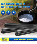 Heavy Duty Traditional Metal Windshield Wiper Blades Two Pack 22 Inch J Hook fits Ford F150 F250 F350, showing black pure rubber strips.