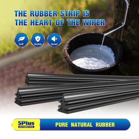 Heavy Duty Traditional Metal Windshield Wiper Blades Two Pack 22 Inch J Hook fits Ford F150 F250 F350, showing black pure rubber strips.