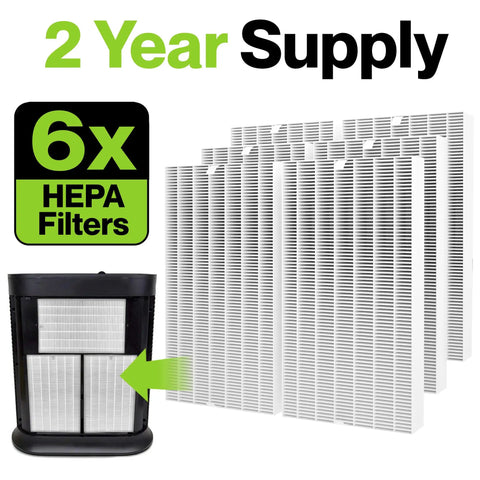 Six Pack Replacement HEPA Filters For Honeywell Air Purifiers True HEPA R Series Compatible Filter Set For HPA300 display