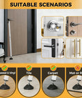 2 In 1 Sliding Door Security Bar Fits 16.5 To 48 Inches, Portable Door Jammer for Home or Hotel Rooms, various door scenarios shown