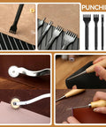 All In One Leather Working Kit For DIY Fans With Storage Bag Pro Grade Stitching Tools, groover, prong punch, and waxed thread