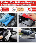 Bulk Microfiber Towels For Cars 24 Pack Absorbent Cleaning Cloths All Purpose Rags For Auto Garage And Shop Easy Wipe Dust Free Lint Free 11.5 By 11.5 Inches being used on car surfaces
