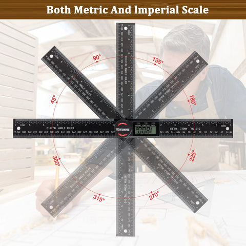Handy Angle Finder Protractor With 7 Inch Ruler For Woodworking Carpentry And Construction DIY Friendly Readout on display