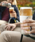 Freezable Insulated Pint Mugs Set Of 2 Double Walled Frosty Drink Glasses With Gel Core keeps beer icy longer during outdoor gathering.