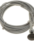 Coiled Control Cables With 1 Inch Black Knob, 8 Foot Length, Universal Fit, shows silver cable and black knob end